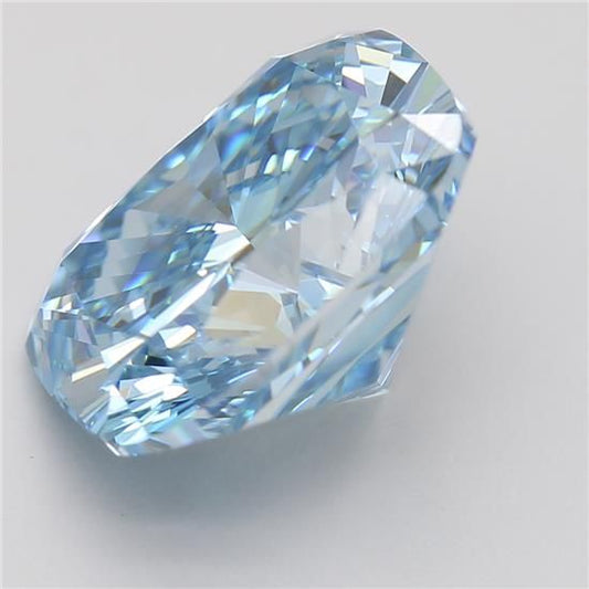 Lab-Grown Cushion Diamond - 3.01 Carats, Fancy Intense Blue Color, VVS2 Clarity - Certified by IGI - Report Number: LG591358098