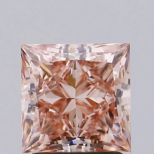 Diamant Princesse de 2,05 ct (couleur rose brunâtre intense, pureté VS1, certifié IGI)