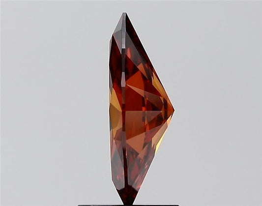 Lab-Grown Marquise Diamond - 1.51 Carats, Fancy Vivid Orange Color, VS2 Clarity - Certified by IGI - Report Number: LG577305954