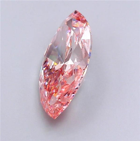 Lab-Grown Marquise Diamond - 4.05 Carats, Fancy Vivid Pink Color, VS2 Clarity - Certified by IGI - Report Number: LG616424680
