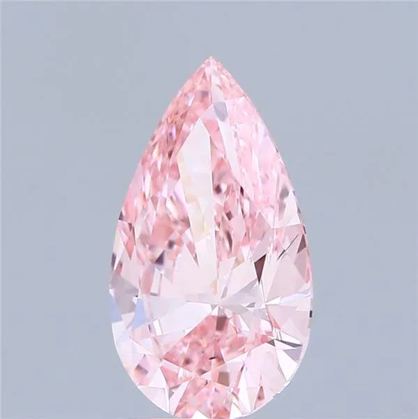 Diamant de laboratoire taille poire de 2,09 ct (couleur rose vif fantaisie, pureté VS2, certifié IGI)