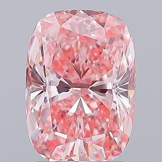 Lab-Grown Cushion Diamond - 2.51 Carats, Fancy Vivid Pink Color, VS2 Clarity - Certified by IGI - Report Number: LG662483115