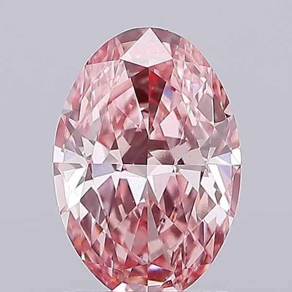 Lab-Grown Oval Diamond - 1.51 Carats, Fancy Vivid Pink Color, VS1 Clarity - Certified by IGI - Report Number: LG684505008