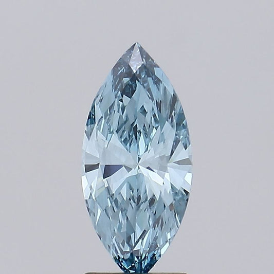 Lab-Grown Marquise Diamond - 1.57 Carats, Fancy Vivid Blue Color, VVS2 Clarity - Certified by IGI - Report Number: LG502152159