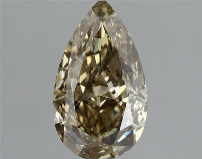 Lab-Grown Pear Diamond - 1.14 Carats, Fancy Gray Yellow Color, SI2 Clarity - Certified by IGI - Report Number: LG636496610