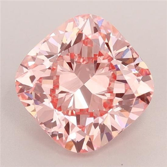 Lab-Grown Cushion Diamond - 3.03 Carats, Fancy Intense Pink Color, VVS2 Clarity - Certified by IGI - Report Number: LG578341381