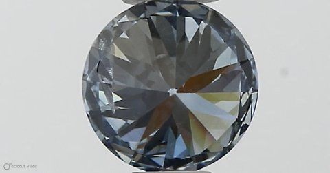 Lab-Grown Round Diamond - 0.34 Carats, Fancy Vivid Blue Color, I1 Clarity - Certified by IGI - Report Number: LG553257420
