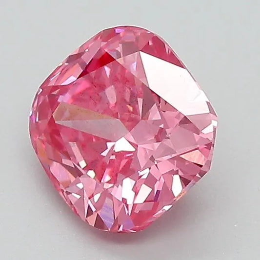 1.50ct Cushion brilliant Lab Grown Diamond (Colour Fancy Vivid Pink, Clarity VVS2, IGI Certified)
