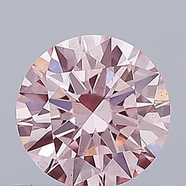Lab-Grown Round Diamond - 0.68 Carats, Fancy Intense Pink Color, VS2 Clarity - Certified by IGI - Report Number: LG667418866