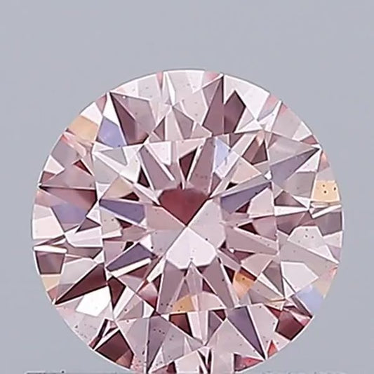 Lab-Grown Round Diamond - 0.68 Carats, Fancy Intense Pink Color, VS2 Clarity - Certified by IGI - Report Number: LG667418866