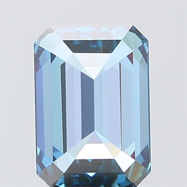 Lab-Grown Emerald Diamond - 3.01 Carats, Fancy Vivid Blue Color, VVS2 Clarity - Certified by IGI - Report Number: LG586338160