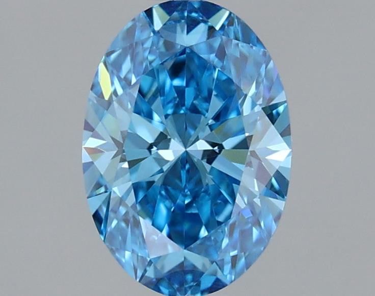 Lab-Grown Oval Diamond - 1.05 Carats, Fancy Vivid Blue Color, VS2 Clarity - Certified by IGI - Report Number: LG685525437