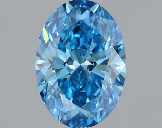 Lab-Grown Oval Diamond - 1.05 Carats, Fancy Vivid Blue Color, VS2 Clarity - Certified by IGI - Report Number: LG685525437