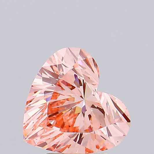Lab-Grown Heart Diamond - 3.1 Carats, Fancy Intense Pink Color, VVS2 Clarity - Certified by IGI - Report Number: LG514259156