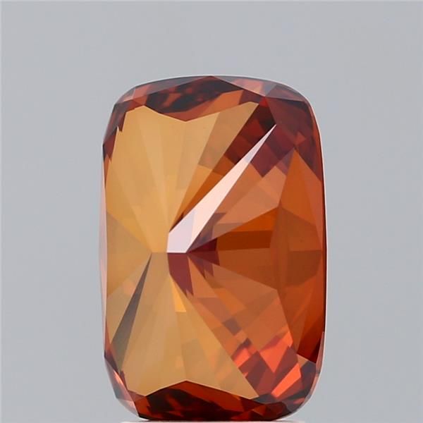 Lab-Grown Cushion Diamond - 4.05 Carats, Fancy Deep Orange Color, VVS2 Clarity - Certified by IGI - Report Number: LG598380999