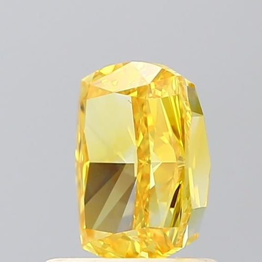 Lab-Grown Cushion Diamond - 1.01 Carats, Fancy Vivid Yellow Color, VS1 Clarity - Certified by IGI - Report Number: LG584353614