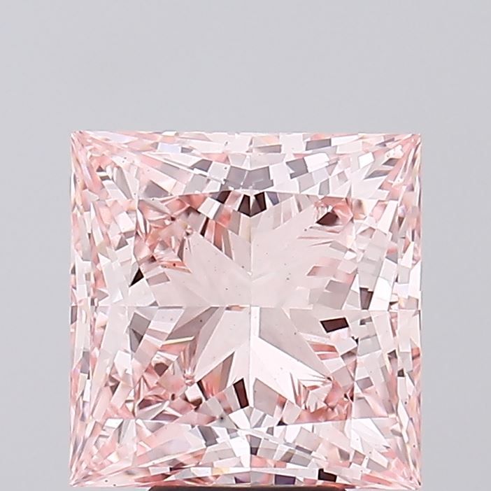 Lab-Grown Princess Diamond - 6.66 Carats, Fancy Intense Pink Color, VS2 Clarity - Certified by IGI - Report Number: LG595385375