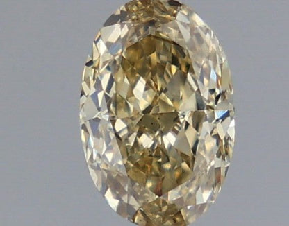 Lab-Grown Oval Diamond - 0.51 Carats, Fancy Gray Yellow Color, VS2 Clarity - Certified by IGI - Report Number: LG636476021