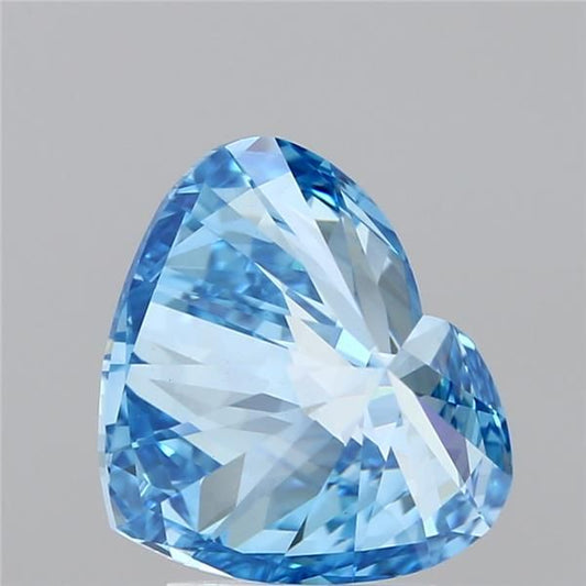Lab-Grown Heart Diamond - 3.5 Carats, Fancy Vivid Blue Color, VS1 Clarity - Certified by IGI - Report Number: 606324088