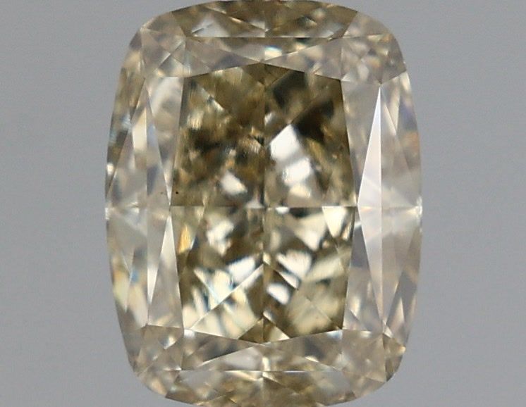 Lab-Grown Cushion Diamond - 1.28 Carats, Fancy Gray Yellow Color, VS1 Clarity - Certified by IGI - Report Number: LG636496604