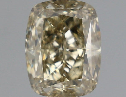Lab-Grown Cushion Diamond - 1.28 Carats, Fancy Gray Yellow Color, VS1 Clarity - Certified by IGI - Report Number: LG636496604