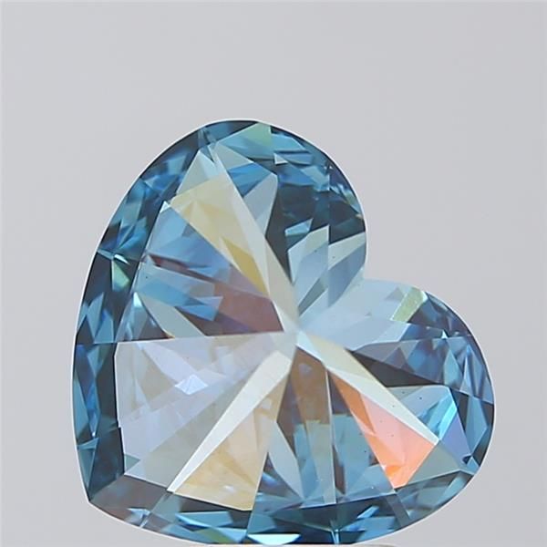 Lab-Grown Heart Diamond - 3.58 Carats, Fancy Vivid Blue Color, VS1 Clarity - Certified by IGI - Report Number: LG586338168