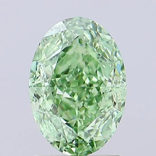 2.09ct Oval Lab Grown Diamond (Colour Fancy Vivid Green, Clarity IF, IGI Certified)