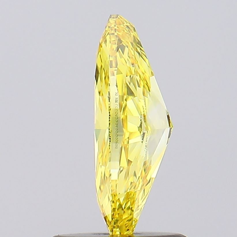 Lab-Grown Marquise Diamond - 1.03 Carats, Fancy Vivid Yellow Color, VVS1 Clarity - Certified by IGI - Report Number: LG629499998