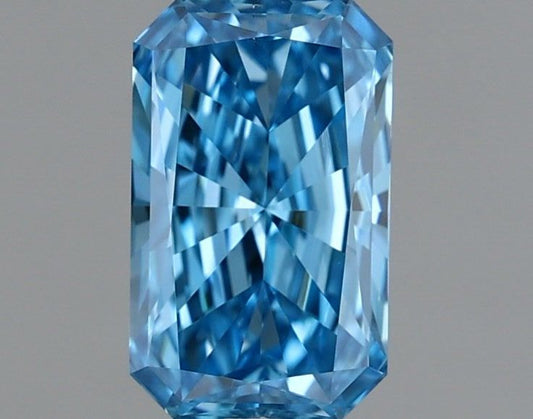 Lab-Grown Radiant Diamond - 1.01 Carats, Fancy Vivid Blue Color, VS2 Clarity - Certified by IGI - Report Number: LG685525436