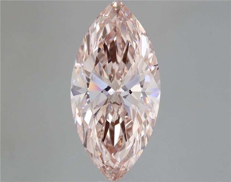 Lab-Grown Marquise Diamond - 5.09 Carats, Fancy Intense Pink Color, VVS2 Clarity - Certified by IGI - Report Number: LG666442220