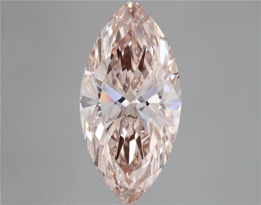 Lab-Grown Marquise Diamond - 5.09 Carats, Fancy Intense Pink Color, VVS2 Clarity - Certified by IGI - Report Number: LG666442220