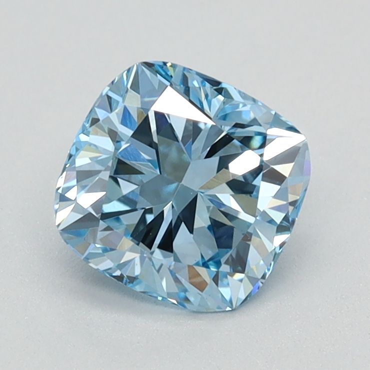 Lab-Grown Cushion Diamond - 0.92 Carats, Fancy Intense Blue Color, VVS2 Clarity - Certified by IGI - Report Number: LG626424044