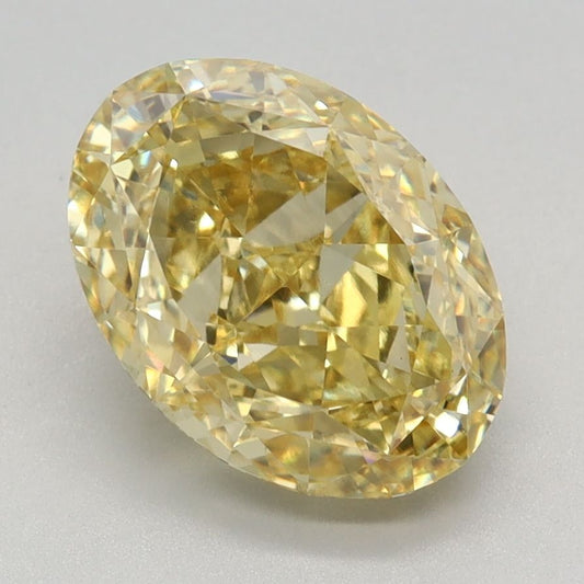 Lab-Grown Oval Diamond - 2.59 Carats, Fancy Vivid Yellow Color, VVS2 Clarity - Certified by IGI - Report Number: LG638436271