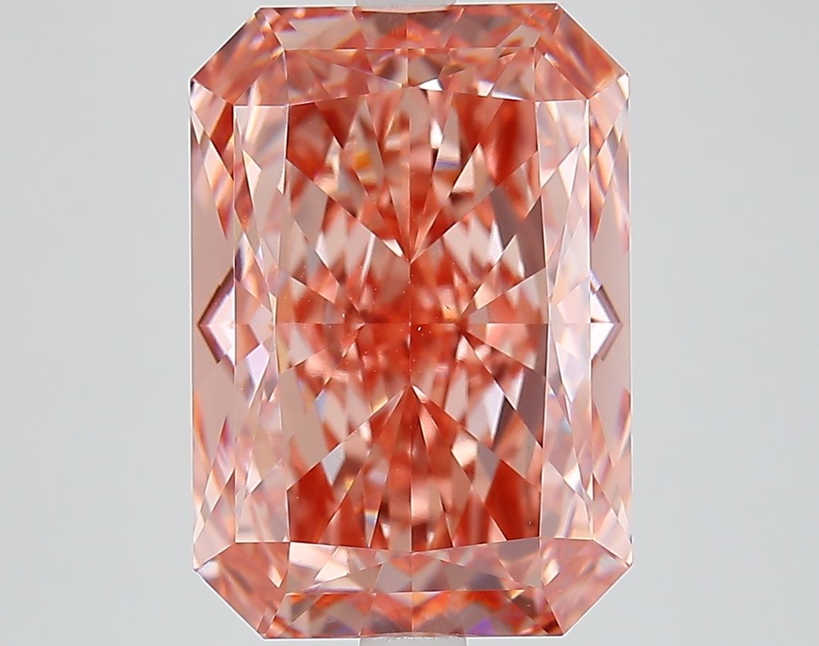 Lab-Grown Radiant Diamond - 6.59 Carats, Fancy Vivid Pink Color, VS1 Clarity - Certified by IGI - Report Number: LG650494265