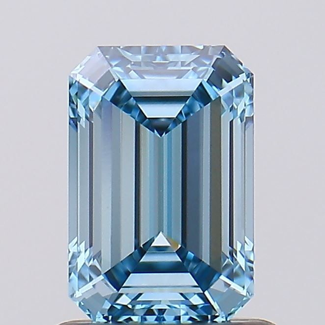 Lab-Grown Emerald Diamond - 1.03 Carats, Fancy Vivid Blue Color, VVS2 Clarity - Certified by IGI - Report Number: LG627423519