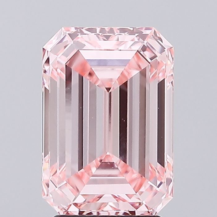 Lab-Grown Emerald Diamond - 3.09 Carats, Fancy Intense Pink Color, VVS2 Clarity - Certified by IGI - Report Number: LG662474818