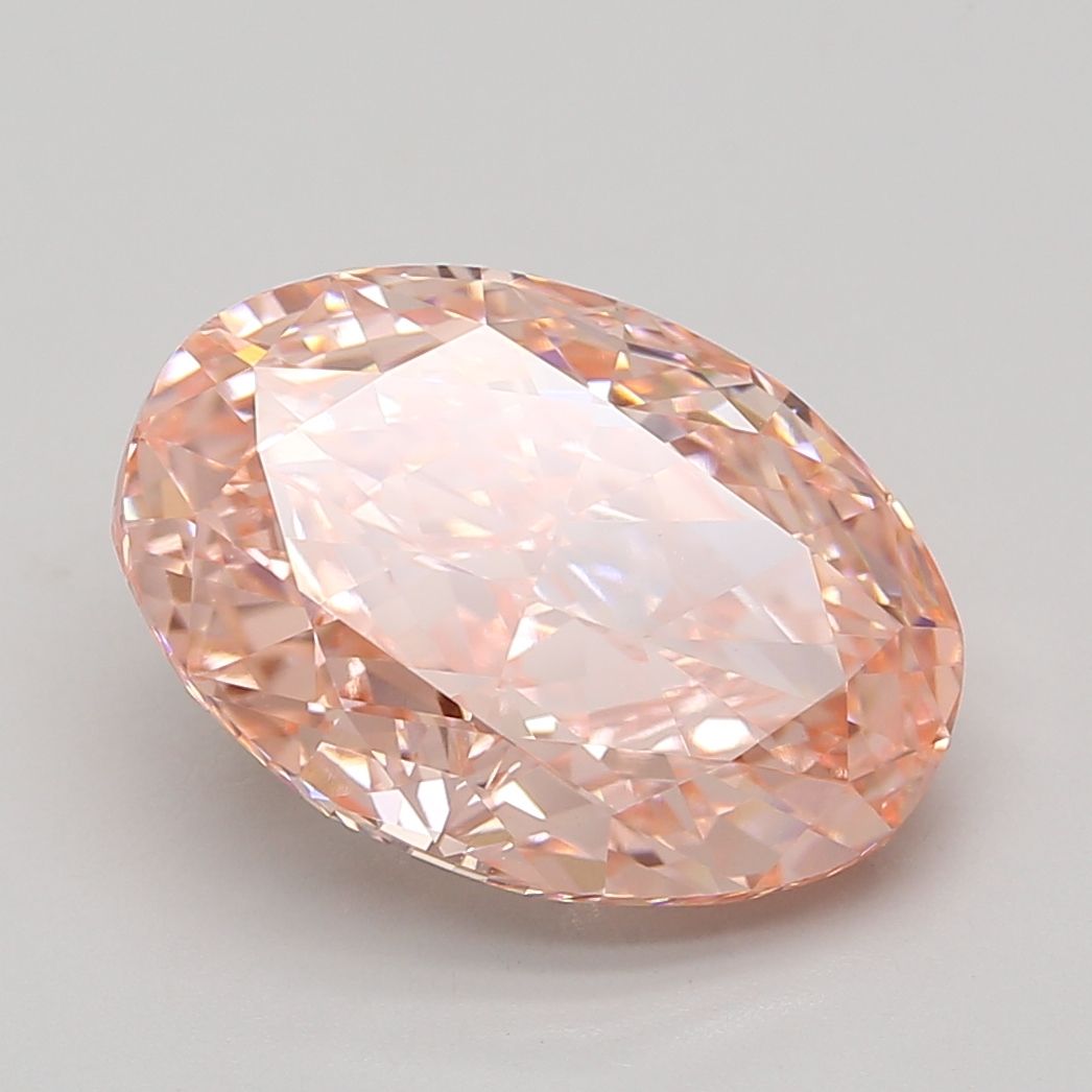 Lab-Grown Oval Diamond - 8.08 Carats, Fancy Vivid Pink Color, VS1 Clarity - Certified by IGI - Report Number: LG687586551