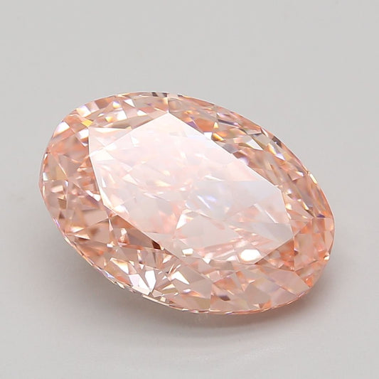 Lab-Grown Oval Diamond - 8.08 Carats, Fancy Vivid Pink Color, VS1 Clarity - Certified by IGI - Report Number: LG687586551