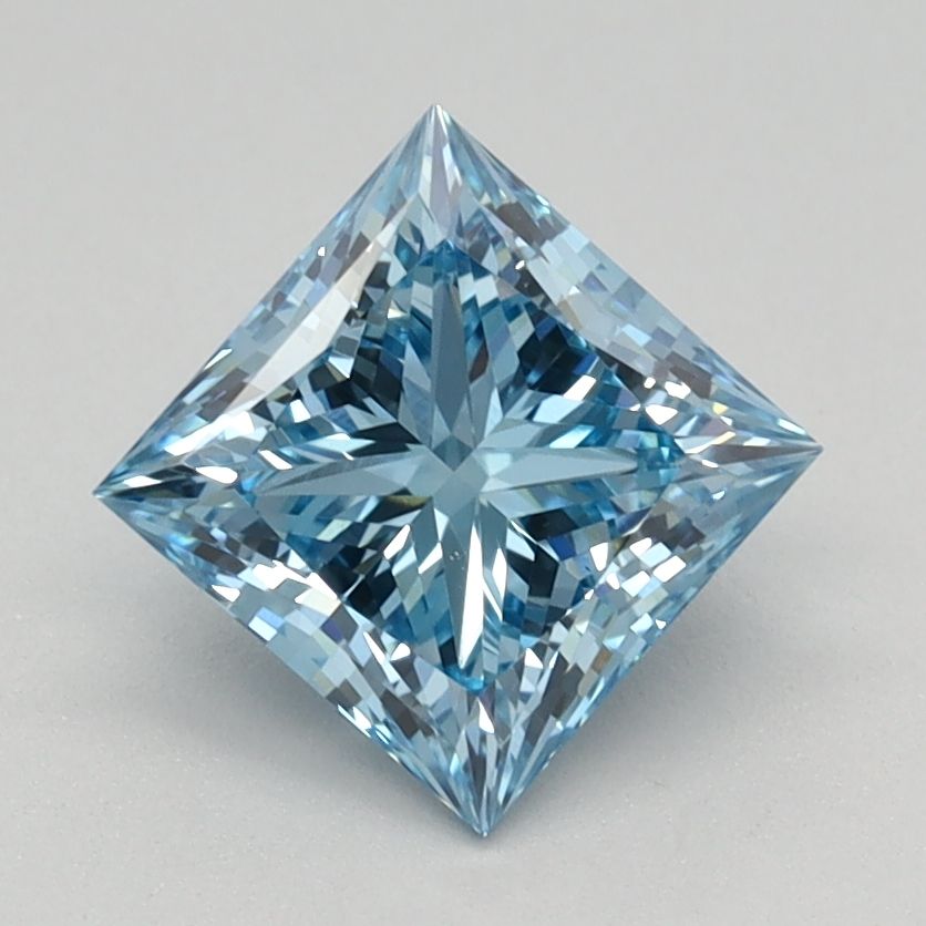 Lab-Grown Princess Diamond - 1.19 Carats, Fancy Vivid Blue Color, VS1 Clarity - Certified by IGI - Report Number: LG613350720