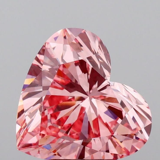 Lab-Grown Heart Diamond - 4.08 Carats, Fancy Vivid Pink Color, VS1 Clarity - Certified by IGI - Report Number: LG655416865