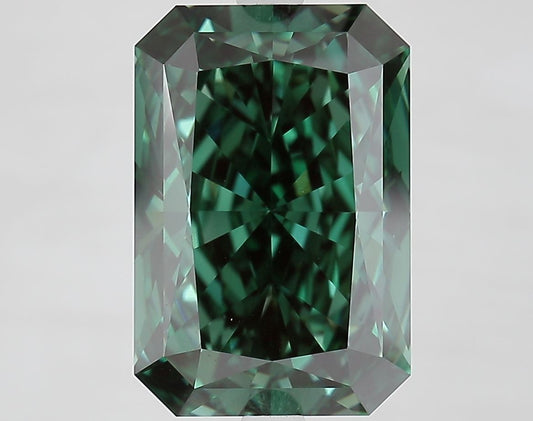 Lab-Grown Radiant Diamond - 6.3 Carats, Fancy Vivid Green Color, VVS2 Clarity - Certified by IGI - Report Number: LG681516441