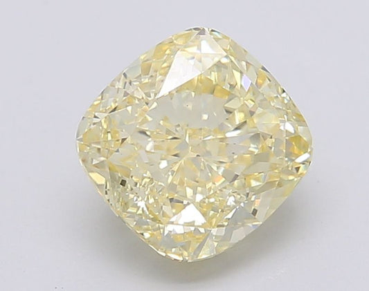 Lab-Grown Cushion Diamond - 2.49 Carats, Fancy Intense Yellow Color, VS1 Clarity - Certified by IGI - Report Number: LG595381205