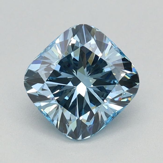 Lab-Grown Cushion Diamond - 0.79 Carats, Fancy Intense Blue Color, VVS2 Clarity - Certified by IGI - Report Number: LG626424808