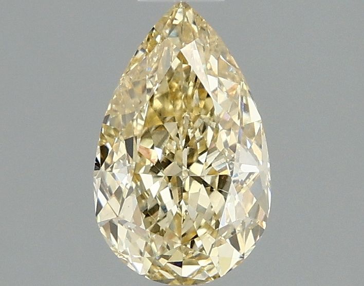 Lab-Grown Pear Diamond - 1.01 Carats, Fancy Intense Yellow Color, VVS2 Clarity - Certified by IGI - Report Number: LG663405873