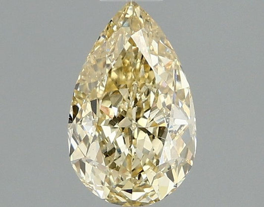 Lab-Grown Pear Diamond - 1.01 Carats, Fancy Intense Yellow Color, VVS2 Clarity - Certified by IGI - Report Number: LG663405873