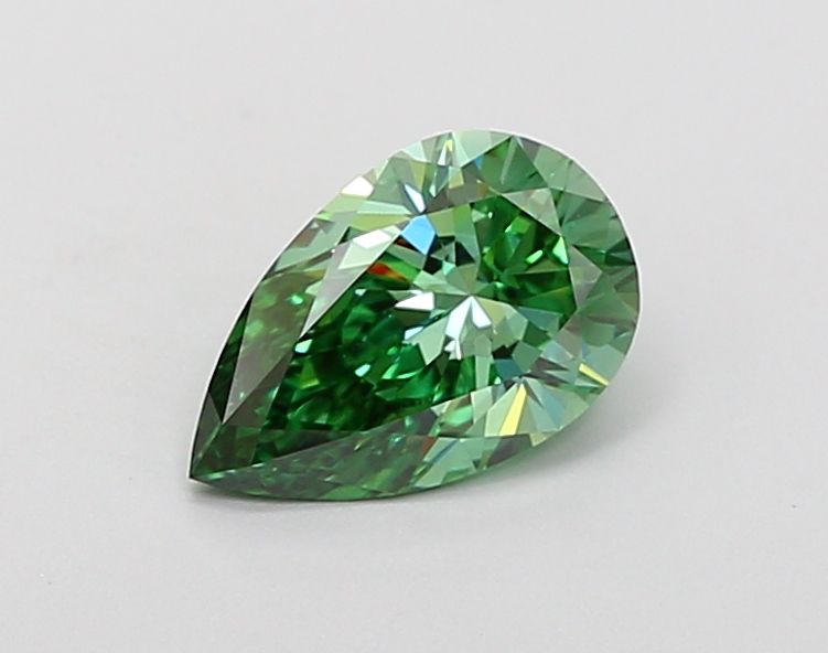 Lab-Grown Pear Diamond - 1.02 Carats, Fancy Vivid Green Color, VS1 Clarity - Certified by IGI - Report Number: LG691540023
