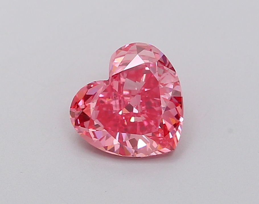 Lab-Grown Heart Diamond - 1.0 Carats, Fancy Vivid Pink Color, VVS2 Clarity - Certified by IGI - Report Number: LG633476829