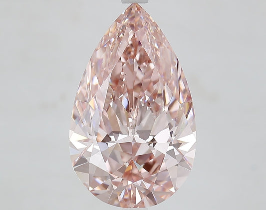 Lab-Grown Pear Diamond - 6.01 Carats, Fancy Intense Brown Pink Color, VS1 Clarity - Certified by IGI - Report Number: LG662445392