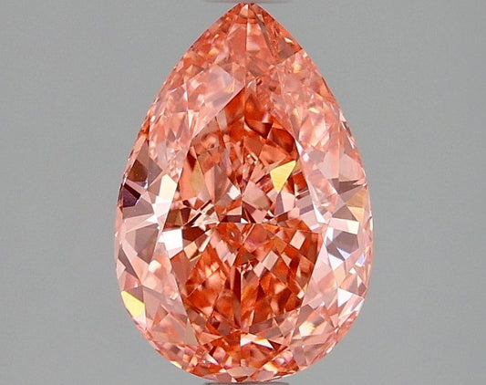 Lab-Grown Pear Diamond - 1.96 Carats, Fancy Vivid Pink Color, VS1 Clarity - Certified by IGI - Report Number: LG677579220