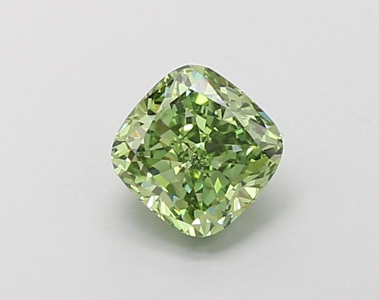 Lab-Grown Cushion Diamond - 1.01 Carats, Fancy Vivid Green Color, VS1 Clarity - Certified by IGI - Report Number: LG660422353